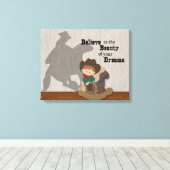 Der kleine Cowboy glaubt an eure Träume Leinwanddruck (Insitu (Holzboden))