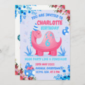 Der kleine Dinosaurier will mit seinem Freund zum  Einladung (Vorne/Hinten)