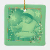 Der kleine Drummer Junge Keramikornament (Rückseite)