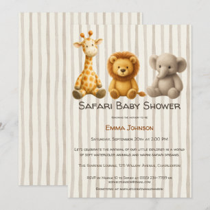 Der kleine Entdecker Safari-Freunde Baby Shower Einladung