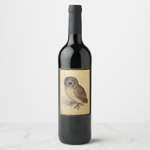 Der kleine Eulen-Wein-Aufkleber Weinetikett