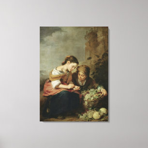 Der kleine Frucht-Verkäufer, 1670-75 Leinwanddruck