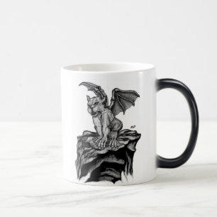 Der kleine Golem - Gargoyle schwarz weiß Design Verwandlungstasse