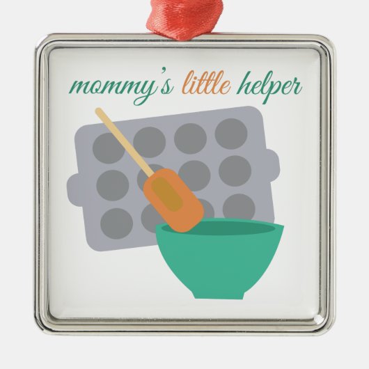 Der kleine Helfer der Mama Ornament Aus Metall (Vorne)