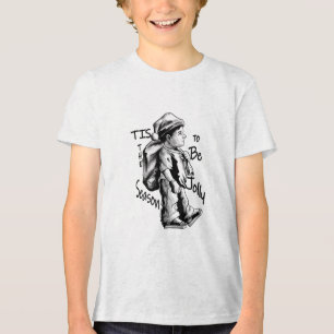 "Der kleine Helfer des Weihnachtsmannes in Aktion" Tri-Blend Shirt