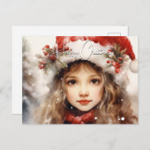 Der kleine Helfer des Weihnachtsmanns Feiertagspostkarte (Vorne/Hinten)