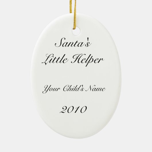 Der kleine Helfer des Weihnachtsmanns Keramik Ornament (Hinten)