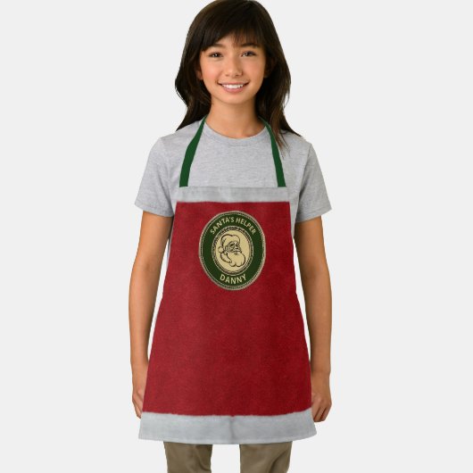 Der kleine Helfer des Weihnachtsmanns mit Namen (& Schürze (Insitu)