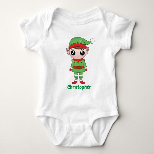 🎄 der kleine Helfer mit individuelle Name Baby Strampler (Vorderseite)
