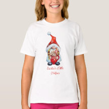 Der kleine Helfer-Red-Girl-Gnome-T - Shirt des Wei