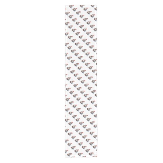 Der kleine Hippo des Weihnachtsmanns Kurzer Tischläufer (Vorderseite)