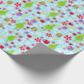 Der kleine Knackpunkt | Blue Snowflake Weihnachtsf Geschenkpapier (Ecke)