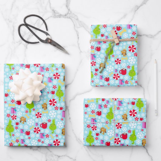 Der kleine Knackpunkt | Blue Snowflake Weihnachtsf Geschenkpapier Set (Vorderseite)