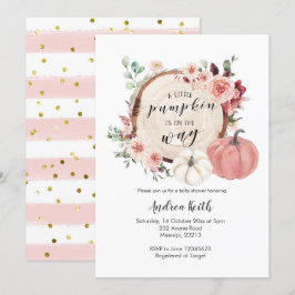 Der kleine Kürbis in Rosa und Gold ist auf dem Weg Einladung