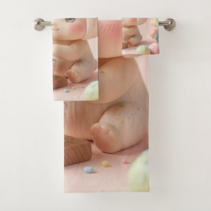 🧄✨ Der kleine magische Knoblauch Badhandtuch Set