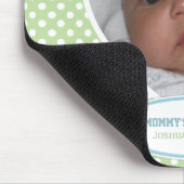 Der kleine Mann der Mama: Grünes Herz: Bild Mousepad (Ecke)