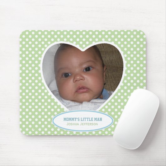 Der kleine Mann der Mama: Grünes Herz: Bild Mousepad (Mit Mouse)