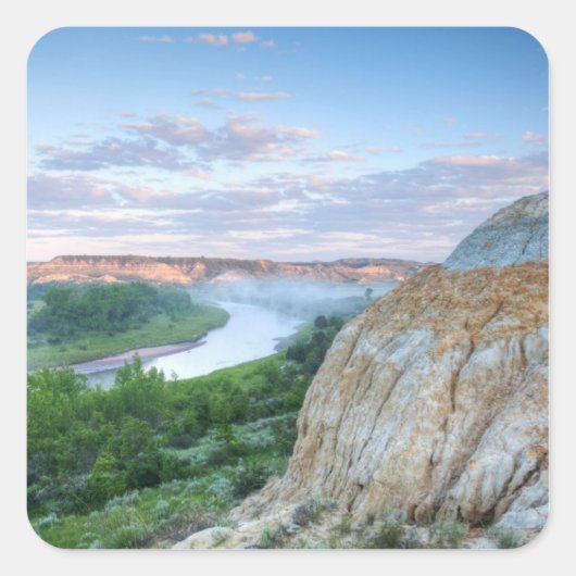 Der kleine Missouri-Fluss am Kleinen Quadratischer Aufkleber (Vorderseite)