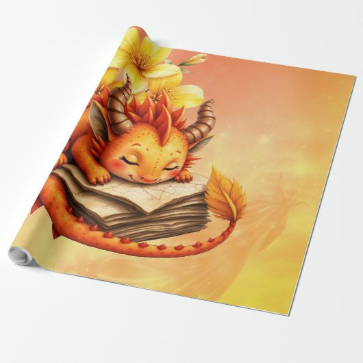 Der kleine mystische Drache.  Geschenkpapier (Ungerollt)