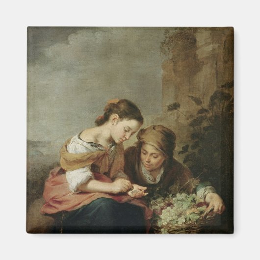 Der kleine Obstverkäufer, 1670-75 Magnet (Vorne)