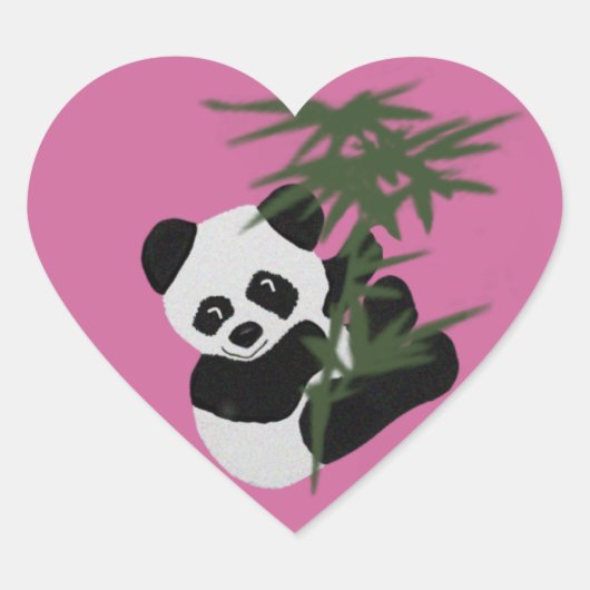 Der kleine Panda Herz-Aufkleber (Vorderseite)