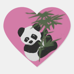 Der kleine Panda Herz-Aufkleber
