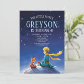 Der kleine Prinz zum Geburtstag. Junge einladen Einladung (Stehend Vorderseite)