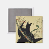 Der kleine Raven mit dem Schwert des Minamoto-Klan Magnet (Vorderseite/Rückseite)