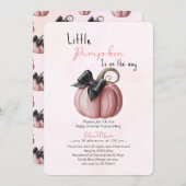 Der kleine, rosa Kürbisbogen ist auf dem Weg2 Einladung (Vorne/Hinten)