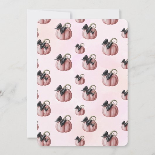 Der kleine, rosa Kürbisbogen ist auf dem Weg2 Einladung (Rückseite)