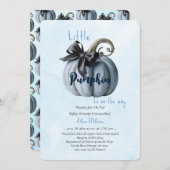 Der kleine rosa Kürbisbogen ist auf dem Weg3 Einladung (Vorne/Hinten)