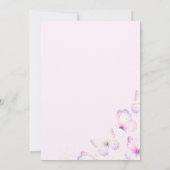 Der kleine Schmetterling dreht einen Lila Geburtst Einladung (Rückseite)