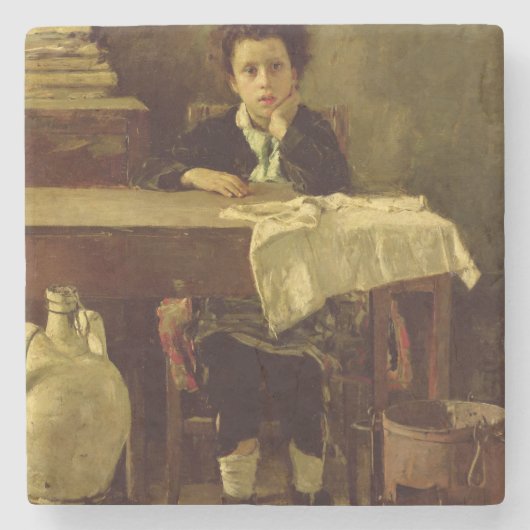 Der kleine Schüler oder der arme Schüler Steinuntersetzer (Vorderseite)