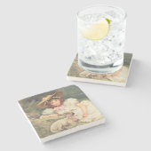 Der kleine Shepherdess Steinuntersetzer (Seitenansicht)