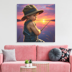 Der kleine Traum des Anglers Leinwanddruck