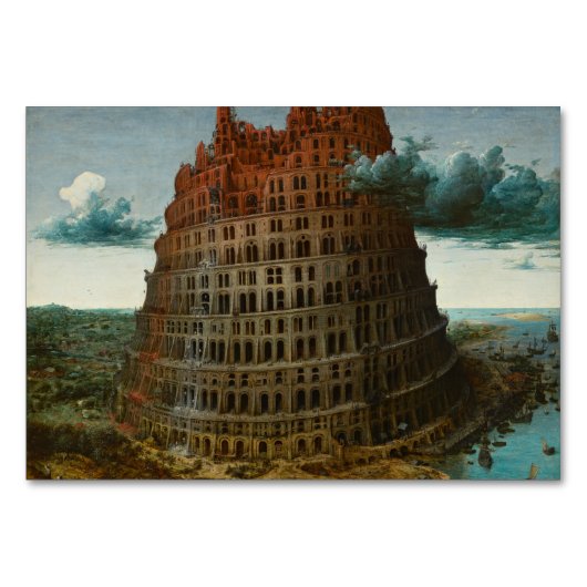 Der kleine Turm von Babel von Pieter Bruegel Tischnummer (Rückseite)