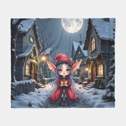 Der kleine Weihnachtsbote.  Fleecedecke (Vorderseite (Horizontal))
