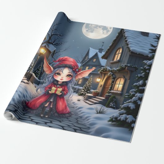 Der kleine Weihnachtsbote. Geschenkpapier (Ungerollt)