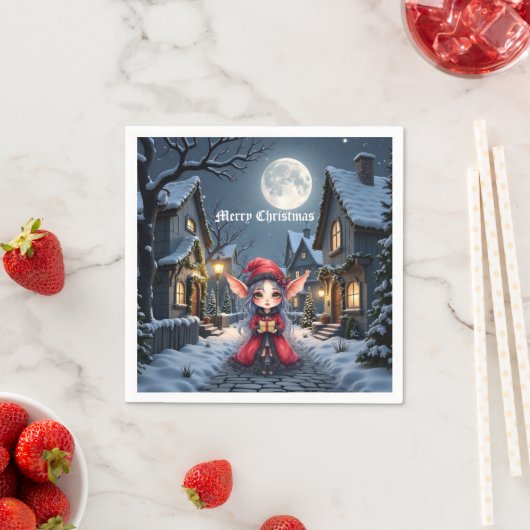 Der kleine Weihnachtsbote. Serviette (Beispiel)