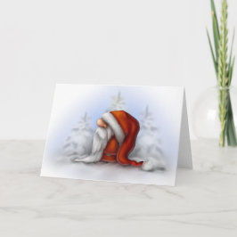 Der kleine Weihnachtsmann im Schnee Feiertagskarte