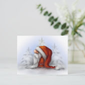 Der kleine Weihnachtsmann im Schnee Feiertagspostkarte (Stehend Vorderseite)