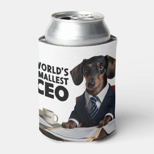 Der kleinste CEO der Welt, niedliche lustige Dacke Dosenkühler (Kanne Vorderseite)