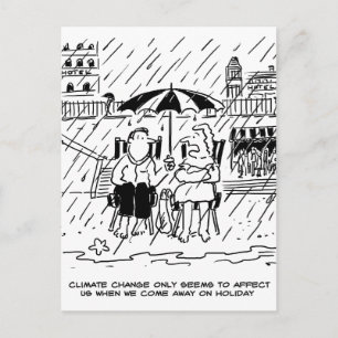 Der Klimawandel beeinträchtigt den Urlaub Postkarte