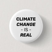 Der Klimawandel ist ein echter Button-Knopf Button (Vorderseite)