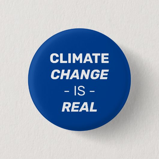 Der Klimawandel ist ein echter Button-Knopf Button (Vorderseite)