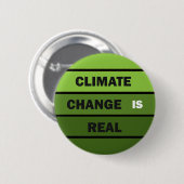 Der Klimawandel ist ein echtes Umweltbewusstsein Button (Vorne & Hinten)