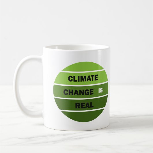 Der Klimawandel ist ein echtes Umweltbewusstsein Kaffeetasse (Links)