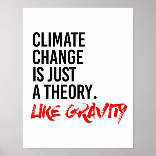 DER KLIMAWANDEL IST NUR EINE THEORIE WIE GRAVITÄT POSTER (Vorne)