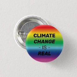 Der Klimawandel ist real, der Regenbogenfarbenstol Button