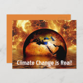 "Der Klimawandel ist real!" & die Erde zu brennen Postkarte (Vorne/Hinten)